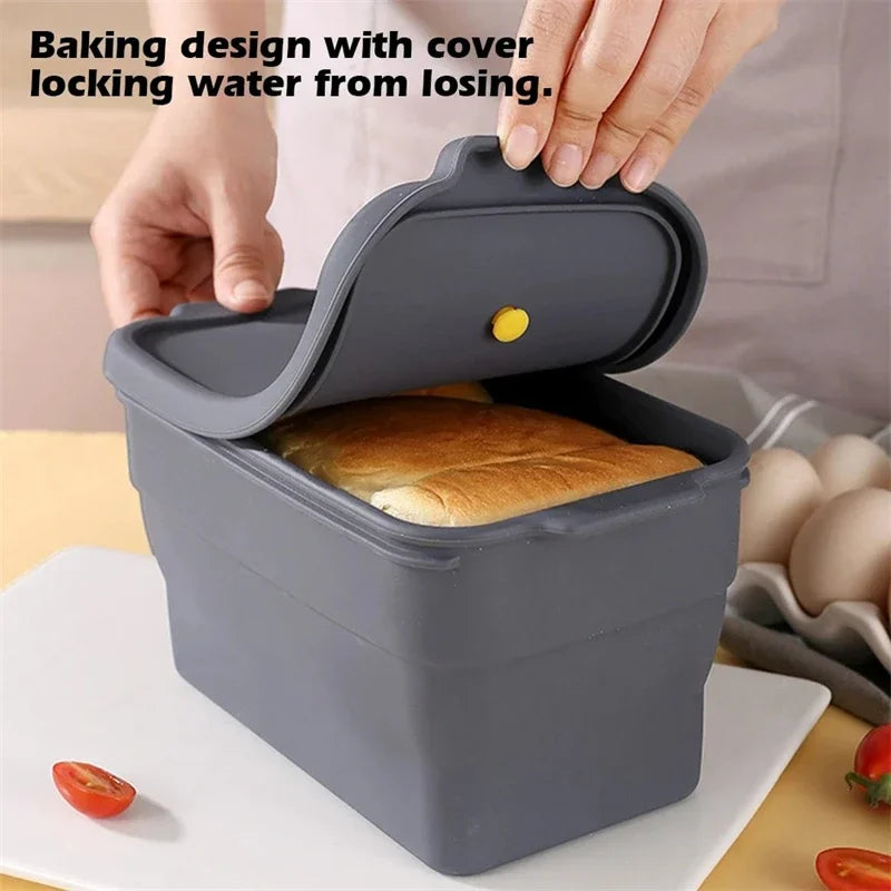 Silicone Baking Mold Large Capacity Toast Bread Mould Folding Non-Stick Oven Tool Bakeware Cake Baked Pan Kitchen Accessories