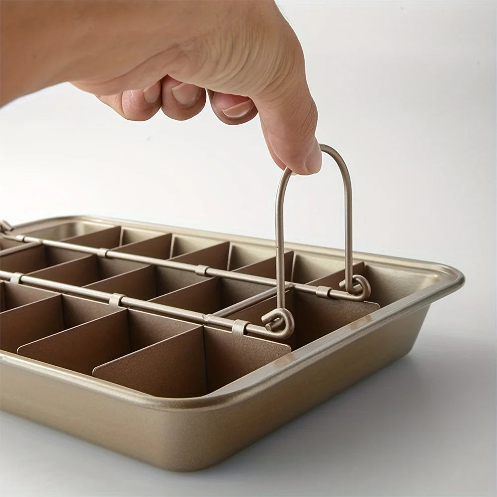 18 Grids Stainless Steel Loaf Pan Brownie Cake Pan With Dividers Non Stick Square Muffin Pan for Baking Brownie Cake Bakeware