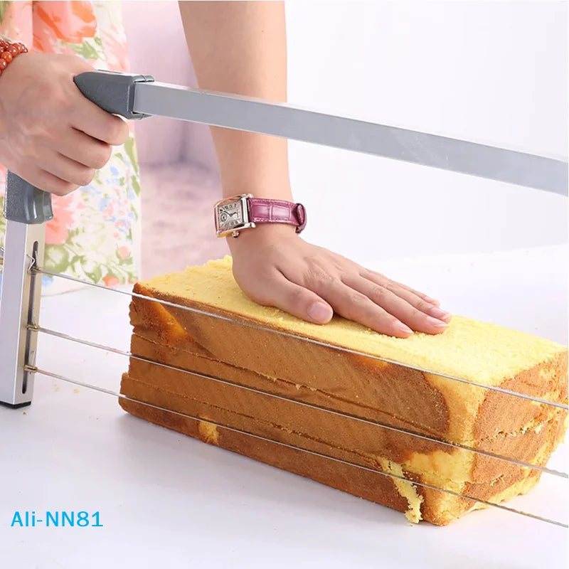 【N】Adjustable Cake Leveler Stainless Steel Cake Cut Slicer 3Blades Cut Saw DIY Butter Bread Divider Pastry Knife Baking Supplies