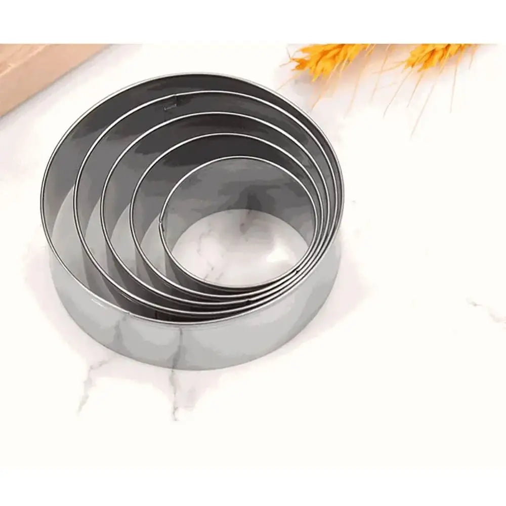 6Pcs/Set Durable Stainless Steel Cake Ring Mold Round Circle 5/7/9/11/13/15cm Wedding Cake Tools DIY Cake Gum Paste Mould