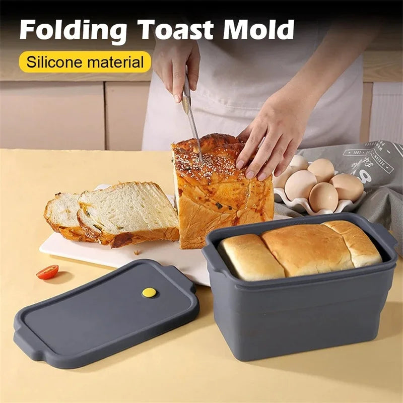 Silicone Baking Mold Large Capacity Toast Bread Mould Folding Non-Stick Oven Tool Bakeware Cake Baked Pan Kitchen Accessories
